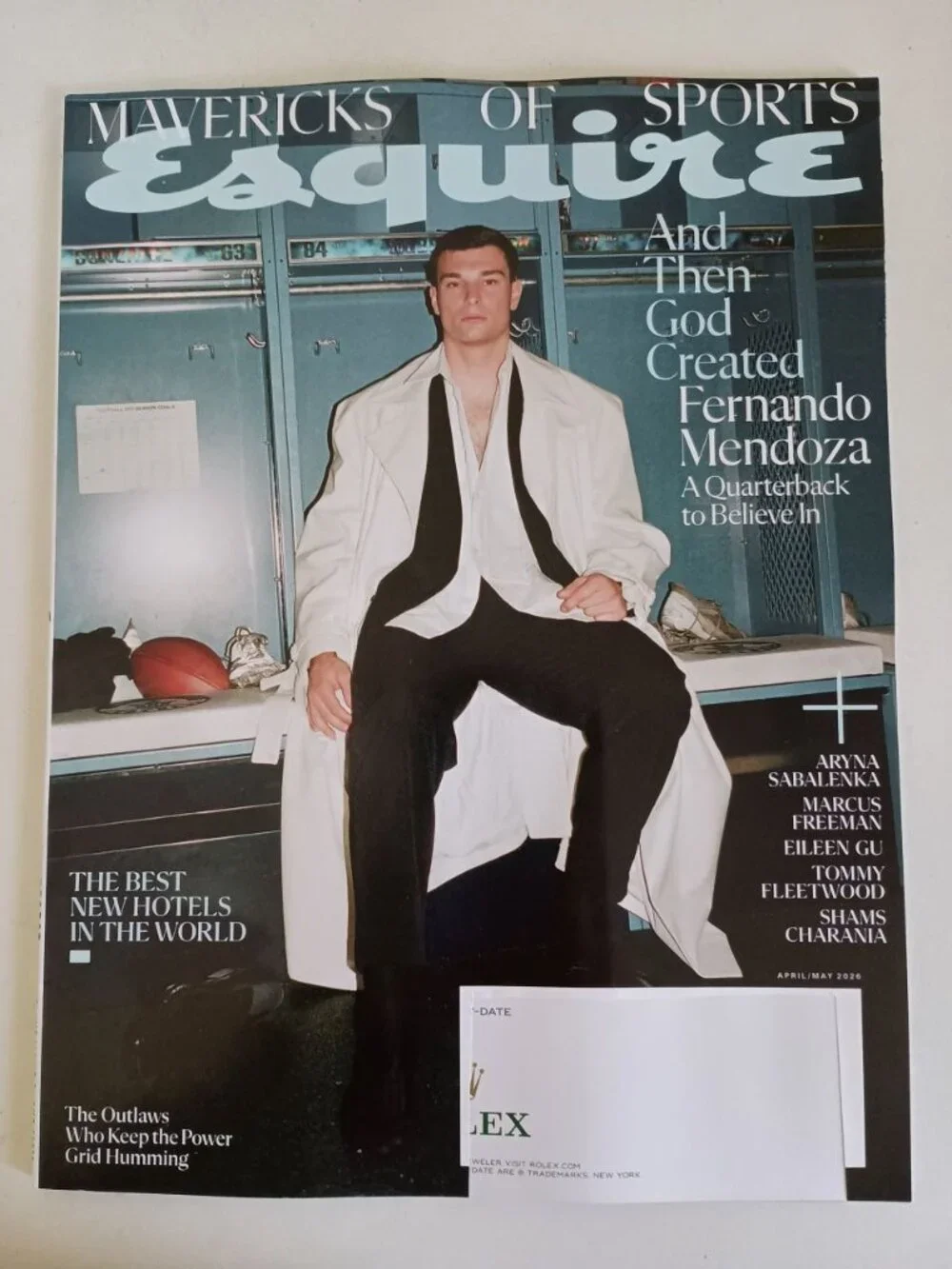 Sports Illustrated and Esquire magazines featuring Fernando Mendoza 2 magazines